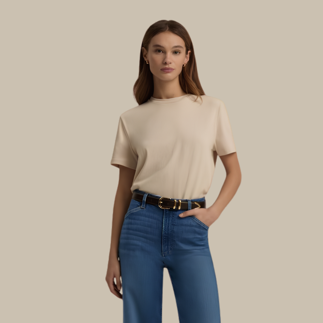 Women's Classic Crew-Neck T-Shirt – Beige