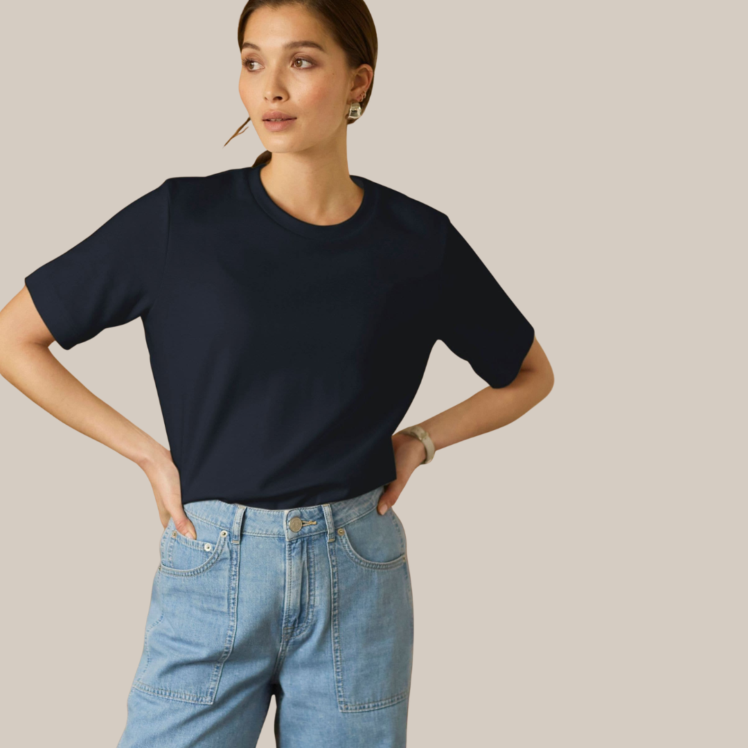 Women's Classic Crew-Neck T-Shirt – Navy Blue